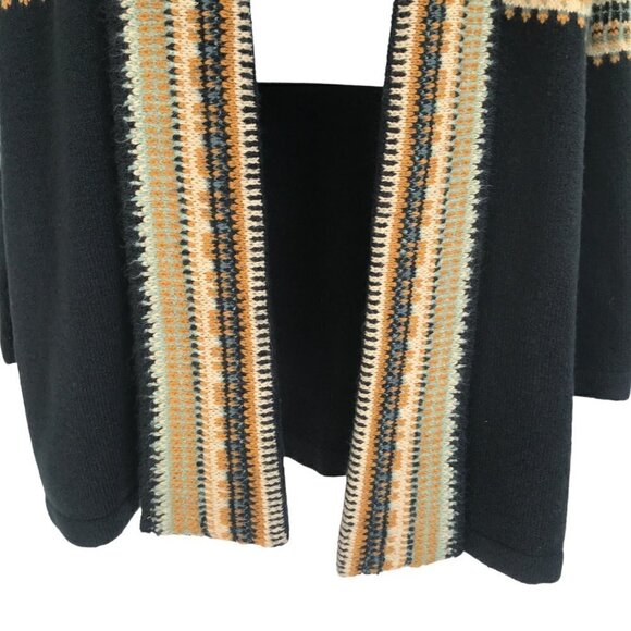 CJ Banks Large Open Front Long Line Cardigan Knit Sweater Drape Blue Stripe Boho - Picture 6 of 10